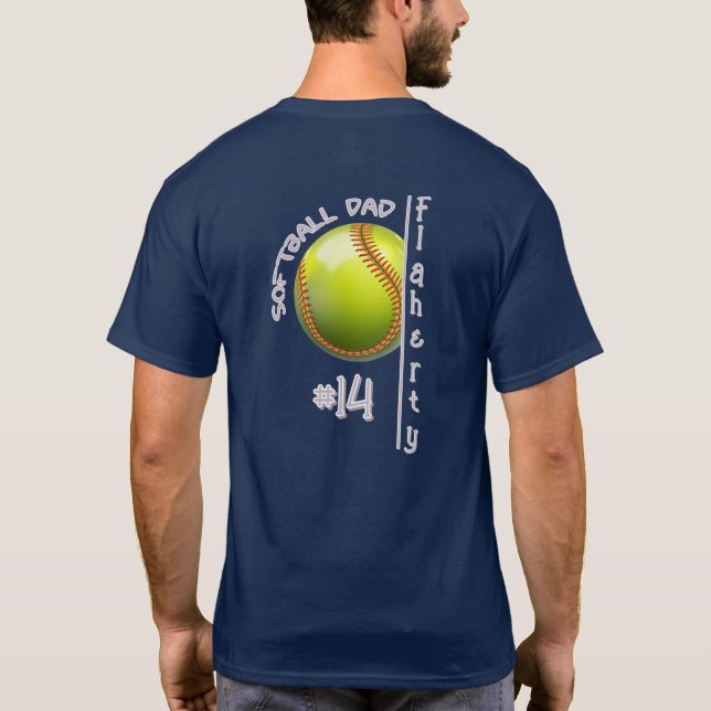 Softball-Vater-T-Shirt T-Shirt (Rückseite)