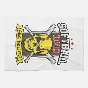 Softball-Vater-Tochter-Liga Vintage-Vektor-Design Geschirrtuch