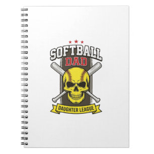 Softball-Vater-Tochter-Liga Vintage-Vektor-Design Notizblock