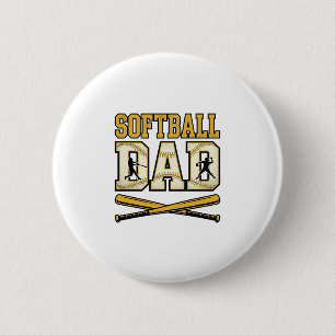 Softball-Vater Vintage-Gravur-Schläger-Grafik_1 Button