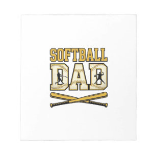 Softball-Vater Vintage-Stich Bat Grafik_1 Notizblock