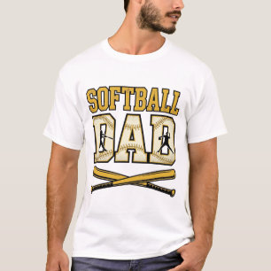 Softball-Vater Vintage-Stich Bat Grafik_1 T-Shirt
