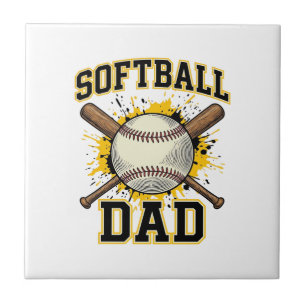 Softball-Vater Vintage-Varsity-überkreuzte-Schläge Fliese