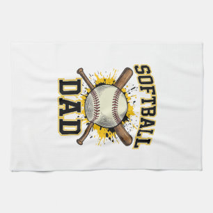 Softball-Vater Vintage-Varsity-Überkreuzte-Schläge Geschirrtuch