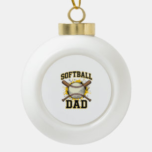 Softball-Vater Vintage-Varsity-überkreuzte-Schläge Keramik Kugel-Ornament