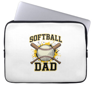 Softball-Vater Vintage-Varsity-überkreuzte-Schläge Laptopschutzhülle