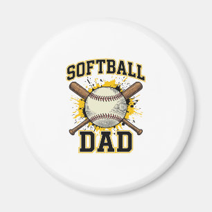 Softball-Vater Vintage-Varsity-Überkreuzte-Schläge Magnet
