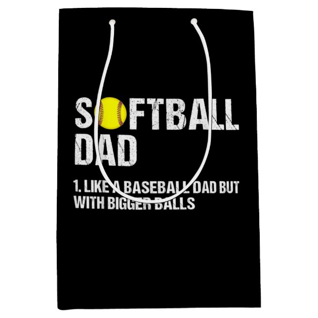 Softball-Vater wie ein Baseball Mittlere Geschenktüte (Vorderseite)