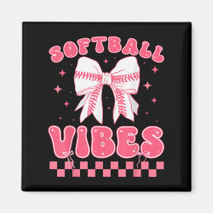 Softball-Vibes Softball-Couqette Groovy-Softball-G Magnet