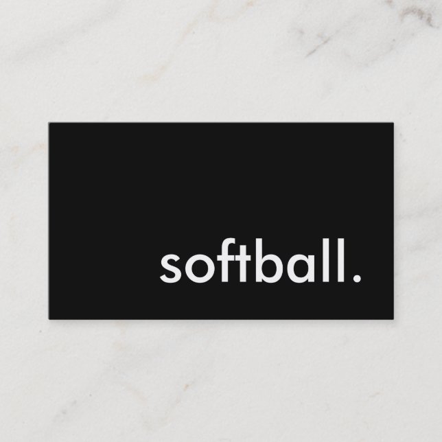 Softball. Visitenkarte (Vorderseite)