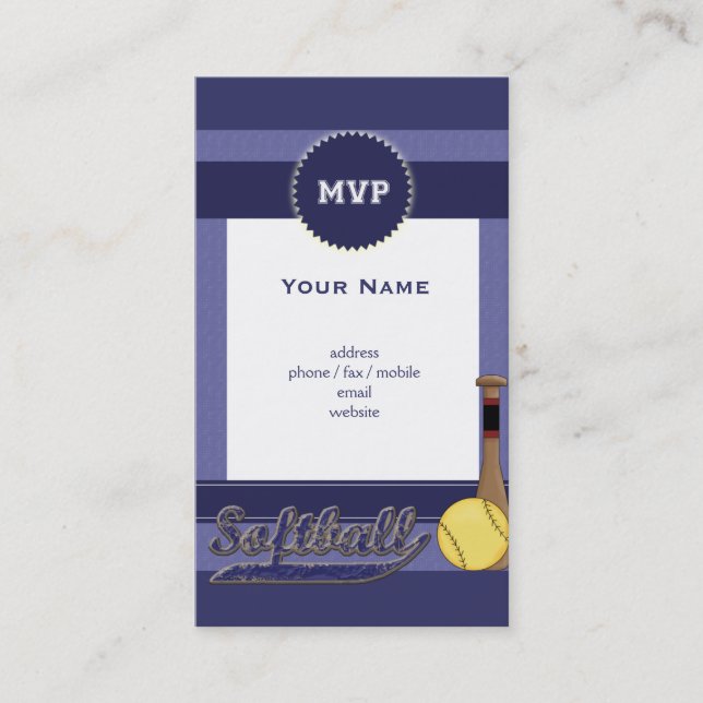Softball Visitenkarte (Vorderseite)