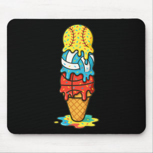 Softball Volleyball Basketball Eiscreme Sommer Ga Mousepad