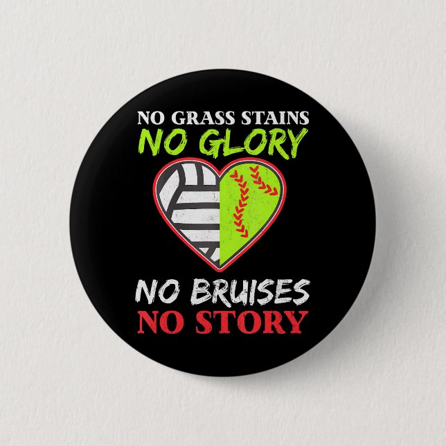 Softball Volleyball für Team Sport Hobby Player Button (Vorderseite)