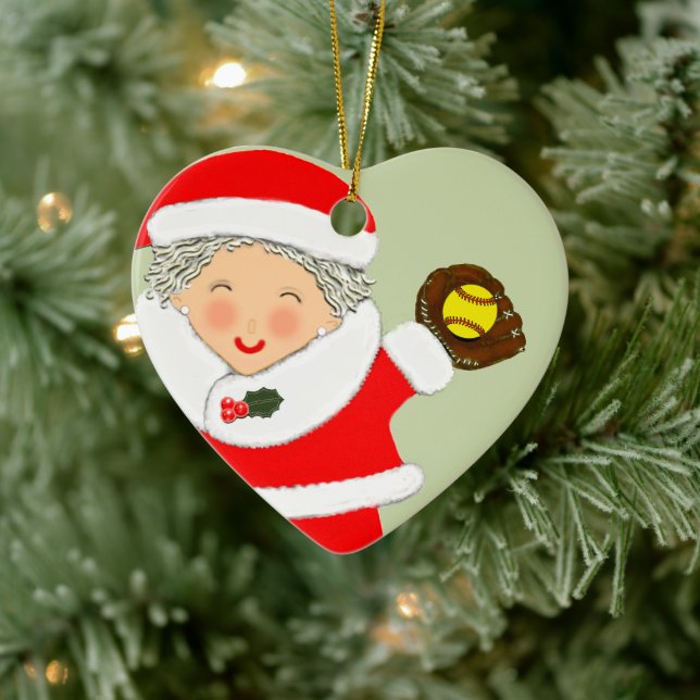 Softball Weihnachten 2023 Keramik Ornament (Baum)