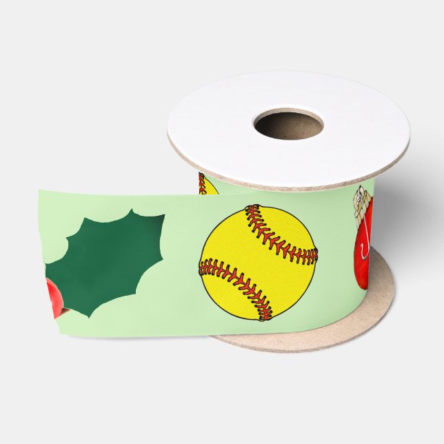 Softball Weihnachtsgeschenk Satinband (Spule)