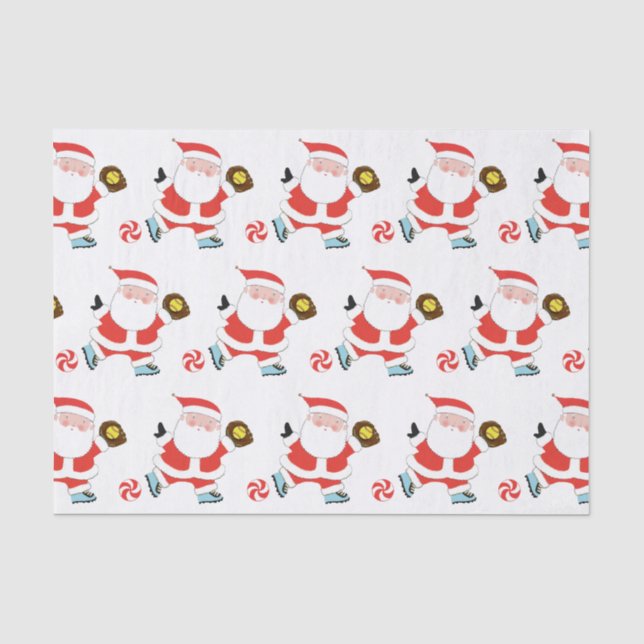 Softball Weihnachtsgeschenkpapier Seidenpapier (Vorderseite)