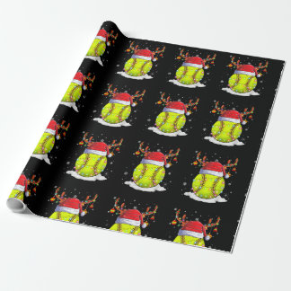 Softball Weihnachtsmannmütze Reindee Weihnachtsleu Geschenkpapier