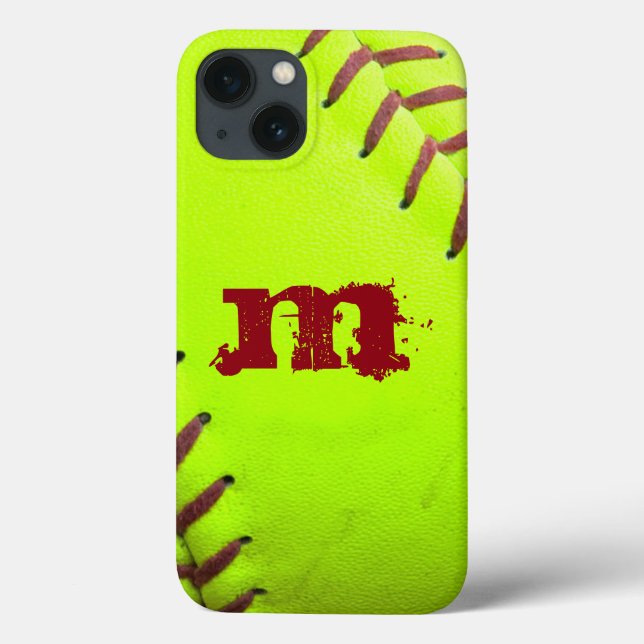Softball Yellow Fast Monogram Coque ipad (Verso)