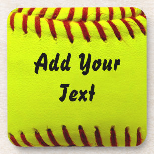 Softball Yellow Softball Sportteam Coach Getränkeuntersetzer