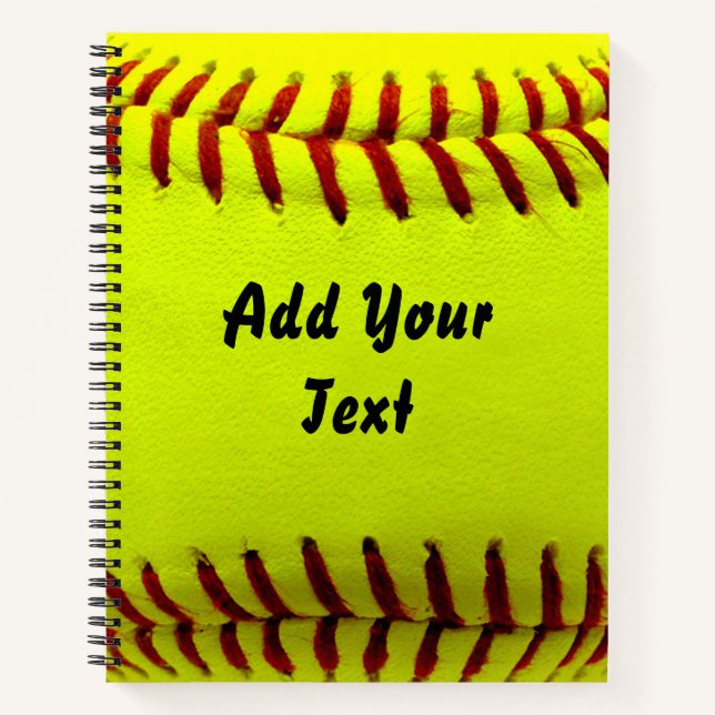 Softball Yellow Softball Sportteam Coach Notizbuch (Vorderseite)