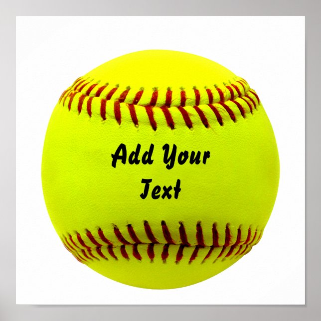 Softball Yellow Softball Sportteam Coach Poster (Vorne)