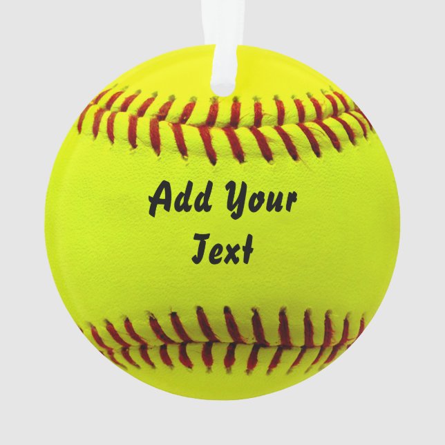 Softball Yellow Softball Sportteam-Trainer Ornament (Rückseite)