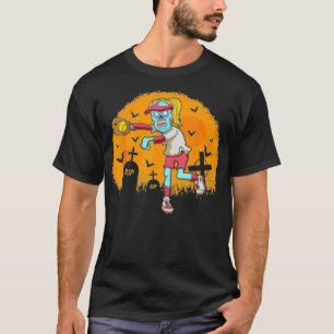 Softball Zombie Catcher Halloween Party T-Shirt