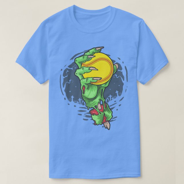 Softball Zombie Hand Softball Player Halloween Cos T-Shirt (Design vorne)