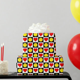 Softballs und Herz-Fastballspieler Geschenkpapier