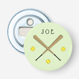 Softballschläger personalisiert grün flaschenöffner