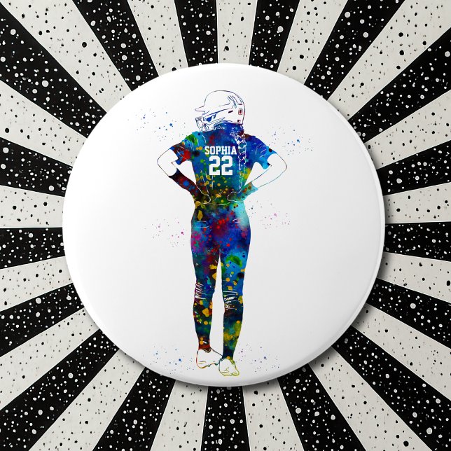 Softballspielerin Button (Von Creator hochgeladen)