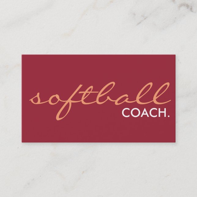 Softballtrainer. (Farbe kundengerecht) Visitenkarte (Vorderseite)