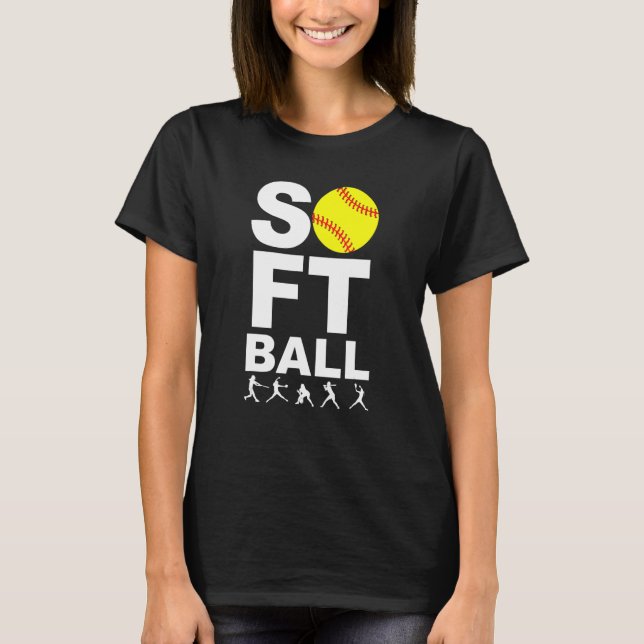 SOFTBALLYellow Ball mit Batch, Pitching Stance T-Shirt (Vorderseite)