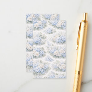 SoftBlue Blumenmuster Elegant Romantisch Botanisch Begleitkarte