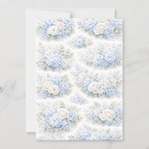 SoftBlue Blumenmuster Elegant Romantisch Botanisch Magneteinladung