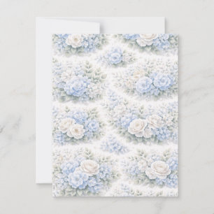 SoftBlue Blumenmuster Elegant Romantisch Botanisch Save The Date