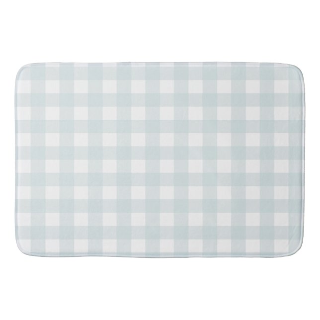 Softest Light Blue Gingham Buffalo Karo Kariert Badematte (Vorderseite)