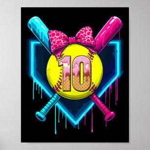 Softll 10 Jahre alte Eiscreme tropft 10. Geburtsta Poster
