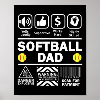 Softll Dad Funny Contents Of Sports Father  Poster