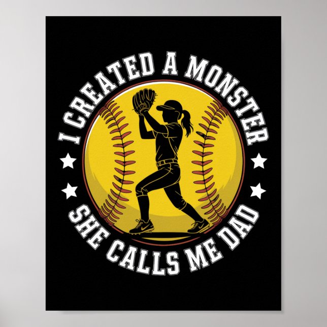 Softll Dad Funny Monster Proud Parent For Player G Poster (Vorne)