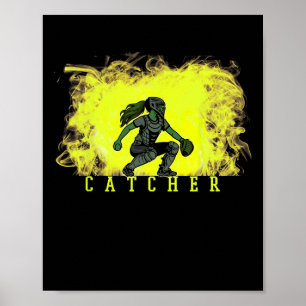Softll Fänger Spieler Mit Gelbem Rauch Ckground A Poster