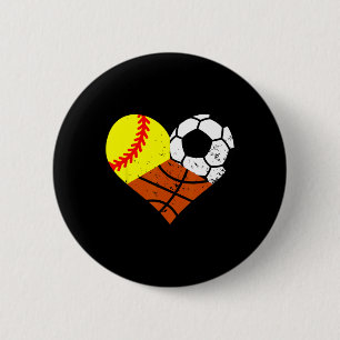 Softll Fußball Skizze Herz Lustiger Sport Spieler Button