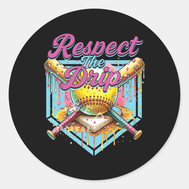 Softll Girl Ice Cream Softll Drip Youth Respect Th Runder Aufkleber (Vorderseite)