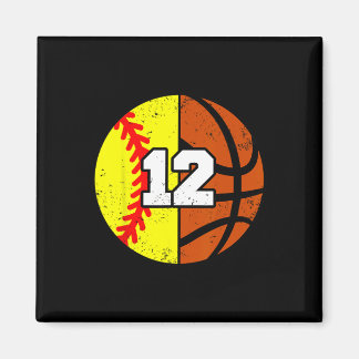 Softll Sketll Number 12 Jersey Funny 12th Birthday Magnet