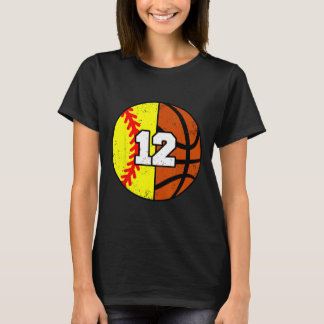 Softll Sketll Number 12 Jersey Funny 12th Birthday T-Shirt