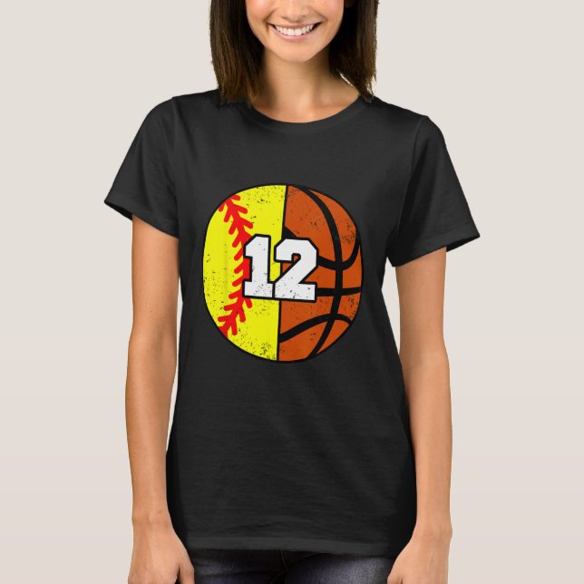 Softll Sketll Number 12 Jersey Funny 12th Birthday T-Shirt (Vorderseite)