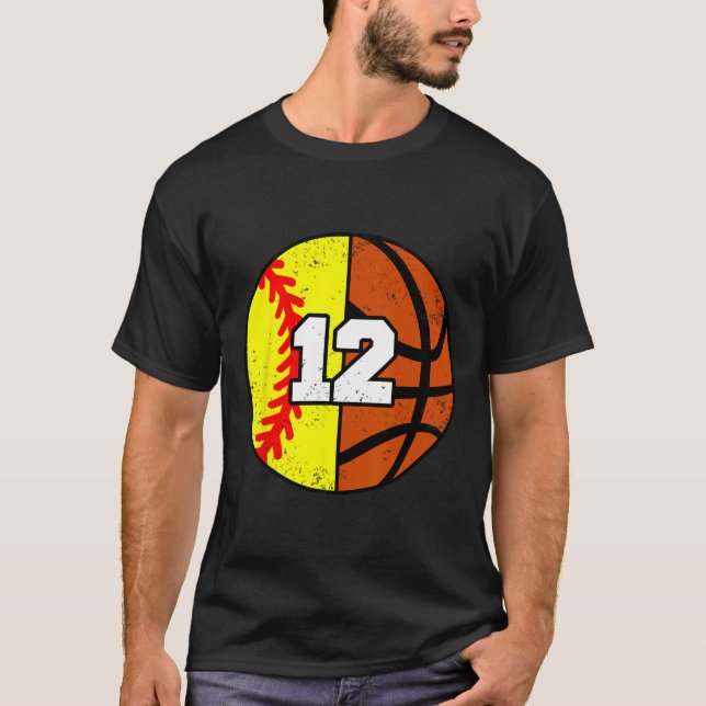 Softll Sketll Number 12 Jersey Funny 12th Birthday T-Shirt (Vorderseite)