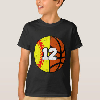 Softll Sketll Number 12 Jersey Funny 12th Birthday T-Shirt