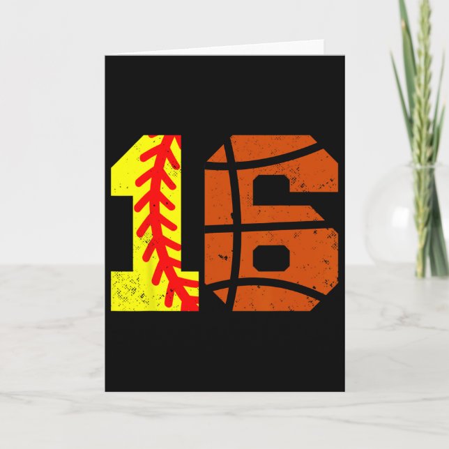 Softll Sketll Nummer 16 Trikot Lustiger 16. Geburt Karte (Vorderseite)