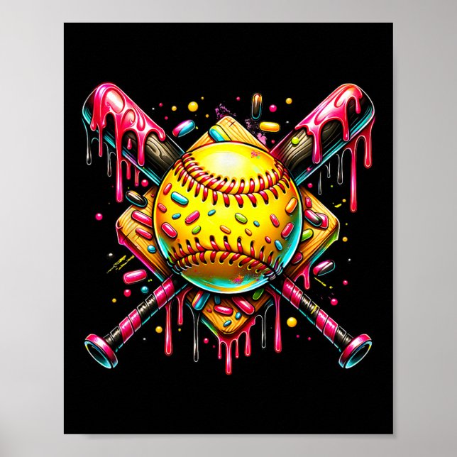 Softll T Eiscreme tropft mit Streuseln  Poster (Vorne)